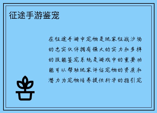 征途手游鉴宠